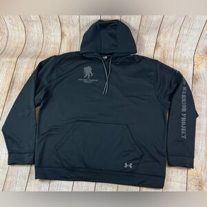 Mens Under Armour Wounded Warrior Project Black Hoodie Loose Sweatshirt 2XL